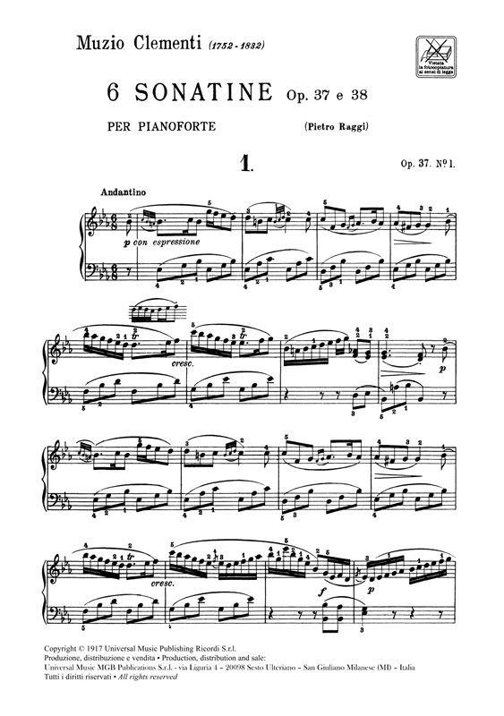 6 Sonatine Op. 37 E 38 - Per Pianoforte - pro klavír